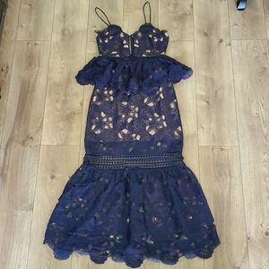 Self-Portrait Amaryllis Sheer Lace Column Dress 6